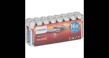 Set van 16 Philips AA batterijen LR6 1.5 volt