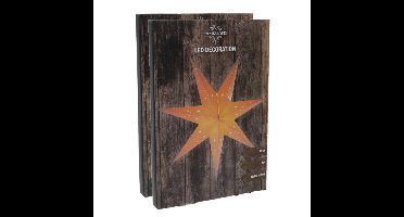 Set van 2x stuks decoratie kerstster lampionnen wit 76 cm