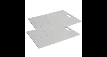 Set van 2x stuks keuken groente/fruit snijplank van kunststof wit 32 x 24 x 1 cm