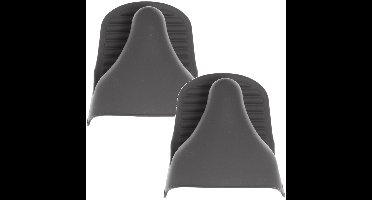 Set van 2x stuks siliconen ovenwant/ovenhandschoen grijs 9 x 12,5 cm