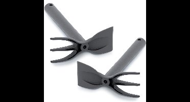 Set van 2x stuks zwarte kunststof hark/schoffel 29 cm
