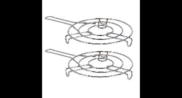 Set van 4x stuks metalen pannen onderzetters met handvat van 19 cm