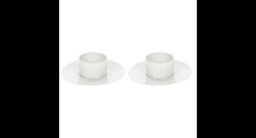 Set van 8x eierdopjes van porselein wit 11 cm