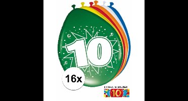 Shoppartners 10 jaar versiering - 16x ballonnen - gratis sticker