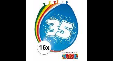 Shoppartners 35 jaar versiering - 16x ballonnen - gratis sticker