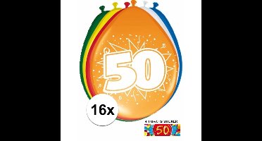 Shoppartners 50 jaar versiering - 16x ballonnen - gratis sticker