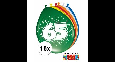 Shoppartners 65 jaar versiering - 16x ballonnen - gratis sticker