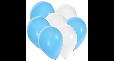 Shoppartners Oktoberfest kleuren ballonnen - 90x stuks - blauw/wit