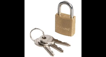 Silverline Hangslot met 3 sleutels - 20 mm - messing