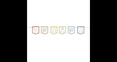 Sinterklaas inkleur slinger/vlaggenlijn 4 meter