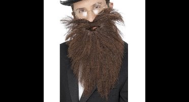Smiffys Baard en Snor - Lang - Bruin - Oude Man Kostuum