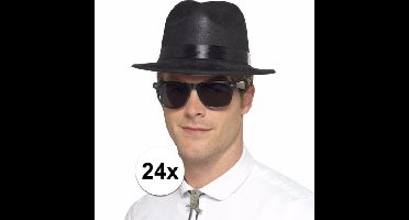 Smiffys Blues Brothers hoed - 24x - zwart - volwassenen - Carnaval