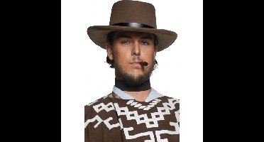 Smiffys Heren cowboy verkleed hoed Clint - bruin - western accessoires