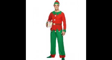 Smiffys Kerst verkleed Elf - pak/outfit - heren - groen/rood