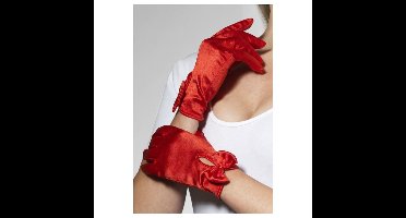 Smiffys korte rode dames handschoenen polyester