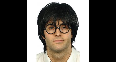 Smiffys Nerd verkleed pruik - met bril - heren - herenpruik