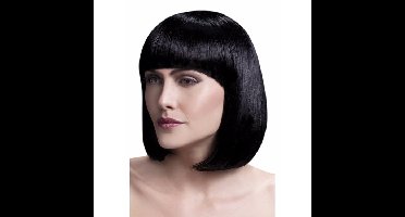 Smiffys Professionele boblijn damespruik - zwart - carnaval