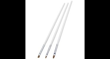 Smiffys Schmink penselen - 3x st - wit - make-up kwasten