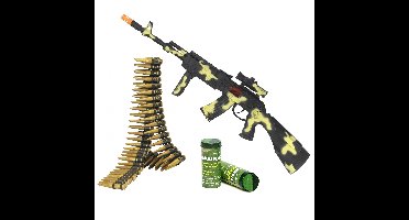 Soldaten verkleed set - Machinegeweer - kogelriem - schminkstift