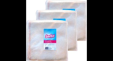 Sorbo katoenen vloer dweilen - wit - 15x stuks - 60 x 60 cm