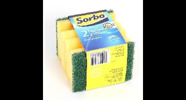 Sorbo Schuursponzen/schuursponsjes - 8x - met handgreep - 9 x 6,5 cm