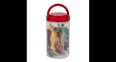 Speelgoed emmer met mini dino figuurtjes 12 delig