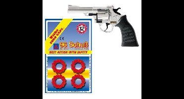 Speelgoed revolver - incl. plaffertjes - 12-rings - Verkleed pistool