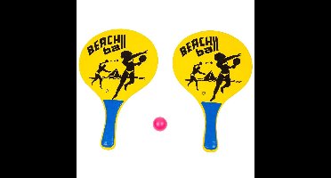 Summertime Beachball set - geel met beachball print - hout