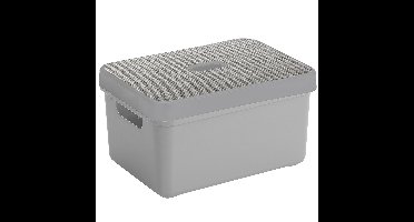 Sunware Opbergbox/mand - lichtgrijs - 13 Liter - met deksel