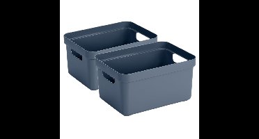 Sunware Opbergbox Sigma - 8x - kunststof - donkerblauw - 5 liter
