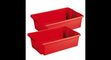 Sunware opslagbox - 4x - kunststof - 30L - rood - 59 x 39 x 17 cm