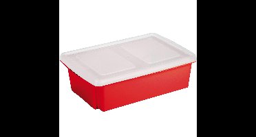 Sunware opslagbox kunststof 30 liter rood 59 x 39 x 17 cm met deksel