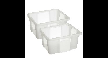 Sunware Opslagbox kunststof - 4x - 24L - transparant - 42 x 33 x 22 cm