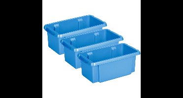Sunware Opslagbox kunststof - 6x - 7L - blauw - 38 x 21 x 14 cm