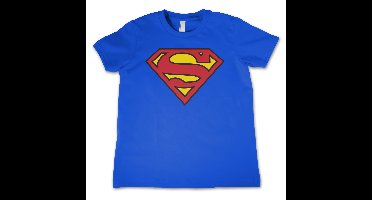 Superman logo verkleed t-shirt - blauw - jongens/meisjes