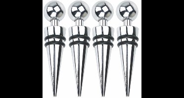 Svenska Living Flessenstoppers/afsluitdoppen - 4x - RVS/Rubber