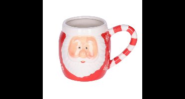Svenska Living Mok/beker- kerstman - 8 x 11 cm - keramiek - 400 ml