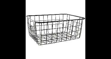 Svenska Living Opbergmand - metaal - zwart - 22 x 28 x 12cm -draadmand