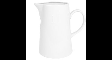 Svenska Living Schenkkan - porselein - 1L - wit - waterkan - 18 cm