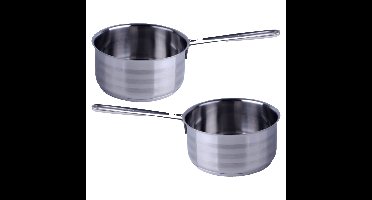 Svenska Living Steelpan - 2x - D14 cm - RVS - 1L - juspan/sauspan