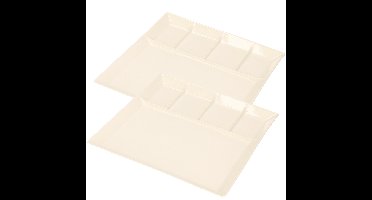 Svenska Living Vakjesbord - 8x - 5-vaks - wit - gourmetbord - 24 cm