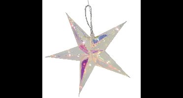 Svenska Living Verlichte kerstster - zilver iriserend- 26 cm -batterij