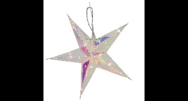 Svenska Living Verlichte kerstster - zilver iriserend- 34 cm -batterij