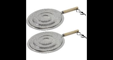 Svenska living Vlamverdeler - 2x - sudderplaat - RVS - diameter 22 cm