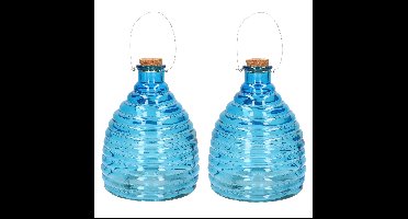 Svenska Living Wespenval - 2x - blauw - 21 cm - glas - wespenvanger