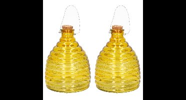 Svenska Living Wespenval - 2x - geel - 21 cm - glas - wespenvanger