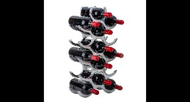 Svenska Living Wijnrek - 15 flessen - chrome - metaal - 31 x 58 cm