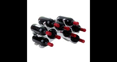 Svenska Living Wijnrek - 9 flessen - chrome - metaal - 42 x 25 cm