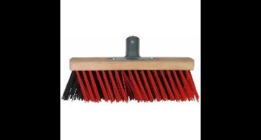 Talen Tools Bezemkop - buitenbezem - rood - hout/nylon - 35 cm