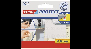 Tesa Geluidsdempers - 84x - antislip nopjes - rond - transparant - 8mm